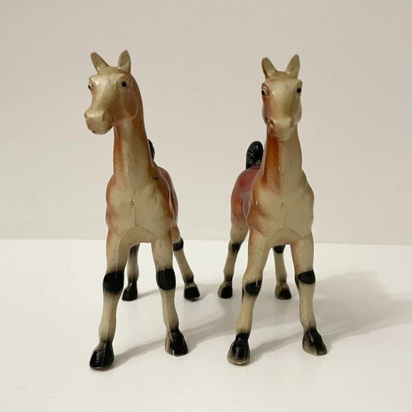 Vintage 1975 Lot of 2 Imperial Toy Horses Made in Hong Kong Horse Toys - Picture 2 of 16